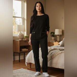 Boden Ribbed "Ottoman"  Texture Top Zippers Classic Minimalist Mod Contemporary